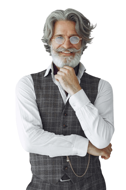 handsome pensive mature businessman in formal suit SUP9ZPZ